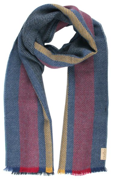 Szalik Męski - V. Fraas - Cashmink - Granat i Czerwień, Pasy. Czerwone szaliki V. Fraas, bez wzorów, z materiału. Za 79.00 zł.