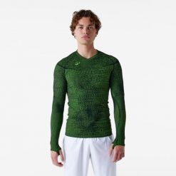 Podkoszulek piłkarski termiczny Kipsta Keepdry Warm. Czarne bielizna termoaktywna KIPSTA, m, bez wzorów, z dzianiny, bez ramiączek. Za 119.99 zł.