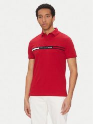 Tommy Hilfiger Polo Chest Insert MW0MW38130 Czerwony Regular Fit. Czerwone koszulki polo Tommy Hilfiger, l, bez wzorów, z bawełny, bez kołnierzyka, bez ramiączek. Za 309.99 zł.