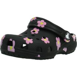 Sandały CROCS CLASSIC FLOWER CLOG Czarny. Czarne sandały Crocs, z materiału, bez zapięcia. Za 119.99 zł.