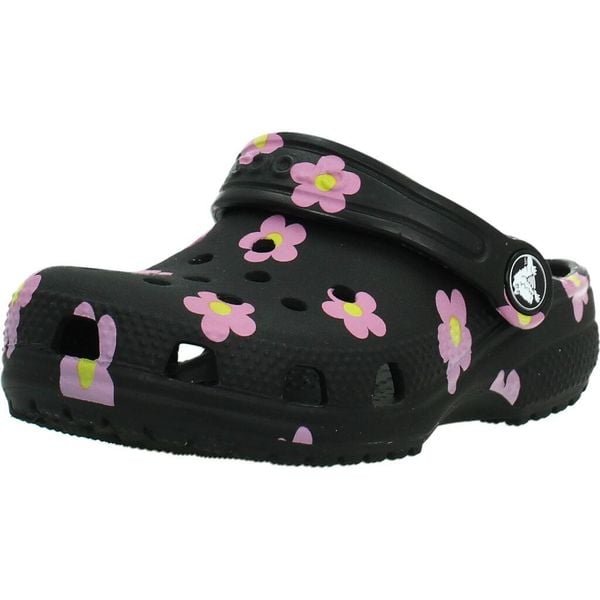 Sandały CROCS CLASSIC FLOWER CLOG Czarny. Czarne sandały Crocs, z materiału, bez zapięcia. Za 119.99 zł.