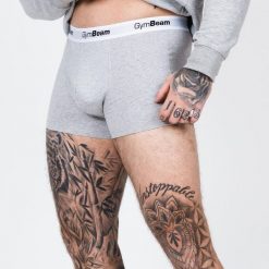 Bokserki męskie fitness szare Essentials 3-pak. Szare bokserki GYMBEAM, m, bez wzorów, z bawełny. Za 83.90 zł.