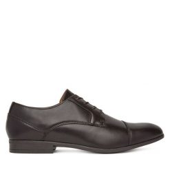 Półbuty Lanetti. Brązowe eleganckie półbuty Lanetti, bez wzorów, bez obcasa, bez zapięcia. Za 129.99 zł.