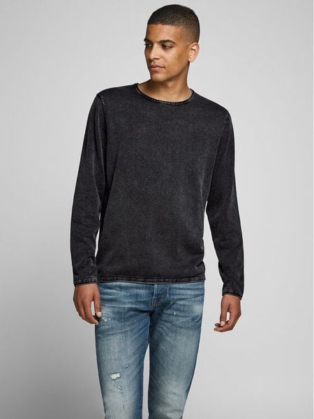 Jack & Jones Sweter Leo 12174001 Czarny Regular Fit. Czarne swetry rozpinane Jack & Jones, m, bez wzorów, z bawełny, bez kołnierzyka, bez ramiączek. Za 89.99 zł.