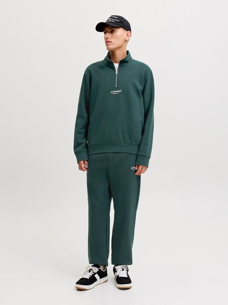 Jack & Jones Spodnie dresowe "Jpdtkane" w kolorze ciemnozielonym rozmiar: XL. Zielone spodnie treningowe długie Jack & Jones, xl, bez wzorów, z bawełny. Za 114.95 zł.