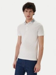 Guess Polo M6GP66 K3070 Biały Slim Fit. Białe koszulki polo Guess, m, z aplikacjami, z bawełny, bez kołnierzyka, bez ramiączek. Za 269.99 zł.