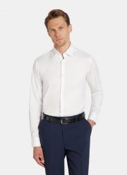 PAKO LORENTE – Koszula męska biała KOAN P000B-1X-575-B. Białe koszule Pako Lorente, m, bez wzorów, z bawełny, bez kołnierzyka, bez ramiączek. Za 399.99 zł.