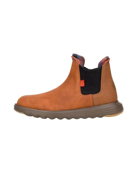 HEYDUDE Męskie Sztyblety Branson Classic. Brązowe sztyblety Hey dude, bez wzorów, z materiału, bez obcasa, bez zapięcia. Za 439.00 zł.