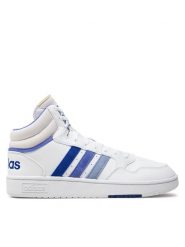 Adidas Sneakersy Hoops 3.0 Mid IH0161 Biały. Białe buty sportowe casual Adidas, bez wzorów, ze skóry, bez zapięcia. Za 219.99 zł.