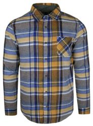 Flanelowa Koszula Sportowa (Casual) - Brave Soul - Niebiesko-Musztardowa Kratka. Niebieskie koszule Brave Soul, m, bez wzorów, z bawełny, bez kołnierzyka, bez ramiączek. Za 99.00 zł.