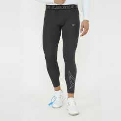 Termiczne legginsy treningowe IRONBOY LEG. Czarne bielizna termoaktywna Legea, l, bez wzorów, z materiału. Za 88.00 zł.