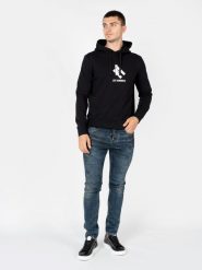 Les Hommes Bluza "Hoodie LH" | LBH1006700P | Mężczyzna | Czarny. Czarne bluzy Les Hommes, m, bez wzorów, z bawełny, bez kaptura. W wyprzedaży za 579.00 zł.