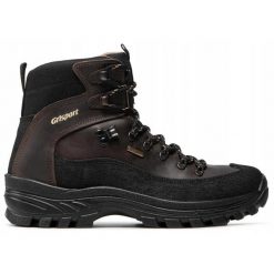 Buty trekkingowe dla mężczyzn Grisport. Brązowe buty trekkingowe Grisport, bez wzorów, z materiału, za kostkę, bez zapięcia. Za 369.99 zł.