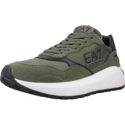 Buty EA7 7X000341 Zielony. Zielone buty trekkingowe EA7, bez wzorów, z tkaniny, bez zapięcia. W wyprzedaży za 653.65 zł.