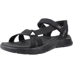 Sandały SKECHERS SLIP-INS GO WALK FLEX Czarny. Czarne sandały Skechers, z materiału, bez zapięcia. Za 281.99 zł.