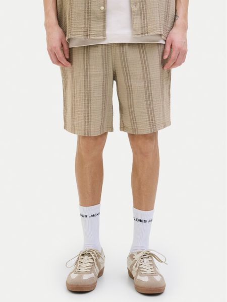 Jack & Jones Szorty materiałowe Jaiden 12274758 Beżowy Relaxed Fit. Brązowe szorty Jack & Jones, m, bez wzorów, z bawełny. Za 89.99 zł.