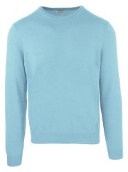 Malo Sweter w kolorze błękitnym rozmiar: M. Niebieskie swetry nierozpinane Malo, m, z aplikacjami, z kaszmiru, bez kołnierzyka, bez ramiączek. Za 388.16 zł.