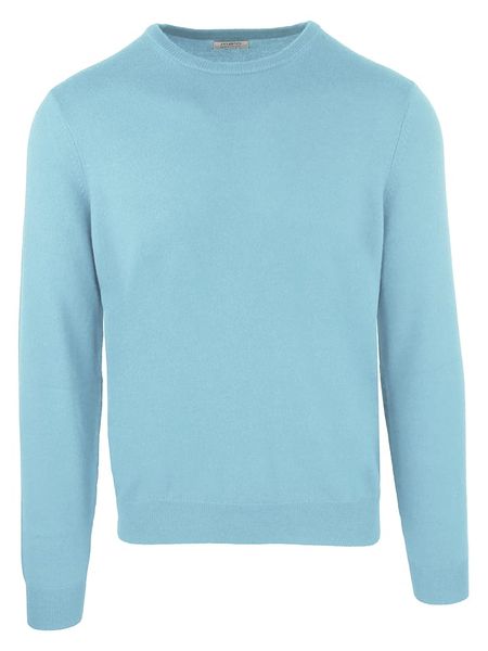 Malo Sweter w kolorze błękitnym rozmiar: M. Niebieskie swetry nierozpinane Malo, m, z aplikacjami, z kaszmiru, bez kołnierzyka, bez ramiączek. Za 388.16 zł.