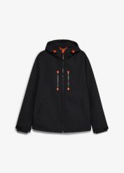 Hydrofobowa kurtka softshellowa. Czarne kurtki bonprix, m, bez wzorów, bez kaptura. Za 299.99 zł.