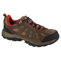 Buty trekkingowe męskie, Columbia Redmond III WP. Brązowe buty trekkingowe Columbia, bez wzorów, z gumy, bez zapięcia. Za 329.99 zł.