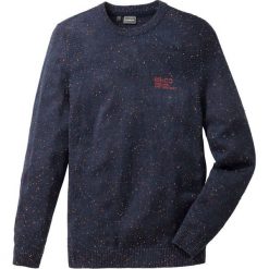 Sweter z przędzy supełkowej Regular Fit bonprix ciemnoniebieski. Swetry nierozpinane marki bonprix. Za 49.99 zł.