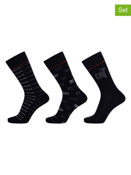 CR7 Skarpety (3 pary) w kolorze czarnym rozmiar: 40-46. Czarne skarpety CR7, bez wzorów. Za 37.03 zł.