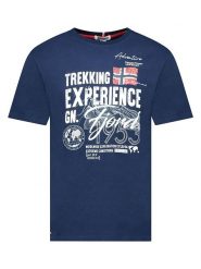 Geographical Norway Koszulka "Jamais" w kolorze granatowym rozmiar: XL. Niebieskie bezrękawniki Geographical Norway, xl, bez wzorów, z bawełny, bez kołnierzyka, bez ramiączek. Za 64.45 zł.