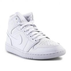 Buty do chodzenia męskie Nike Air Jordan 1 Mid. Białe buty do biegania Nike, bez wzorów, z materiału, bez zapięcia, do biegania, nike air jordan. Za 552.00 zł.