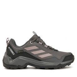 Trekkingi adidas. Szare buty trekkingowe Adidas, bez wzorów, z gore-texu, bez zapięcia. Za 359.99 zł.