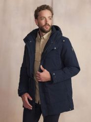 Kurtka puchowa TBS Aspenves. Niebieskie kurtki Tbs, m, bez wzorów, z bawełny, z kapturem. Za 931.00 zł.