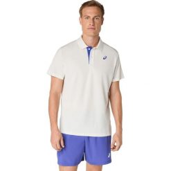 Polo Asics. Białe koszulki polo ASICS, bez wzorów, bez kołnierzyka, bez ramiączek, na fitness i siłownię. Za 244.00 zł.