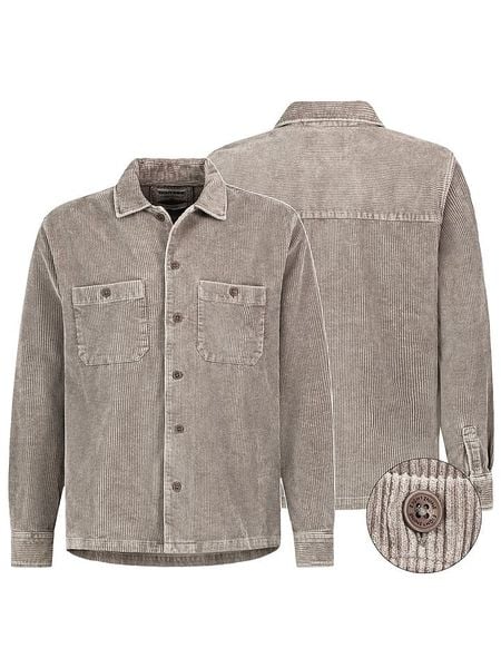 Eight2Nine Koszula sztruksowa w kolorze szarobrązowym rozmiar: M. Brązowe koszule Eight2Nine, m, bez wzorów, z bawełny, bez kołnierzyka, bez ramiączek. Za 132.05 zł.