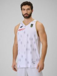 4F Koszulka meczowa replika domowa z sezonu 2025/26 męska 4F x Miasto Szkła Krosno - biała XL. Białe bezrękawniki 4F, m, bez wzorów, z dzianiny, bez kołnierzyka, bez ramiączek. Za 219.99 zł.