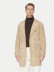 Marciano Guess Płaszcz skórzany 5GHL00 2295Z Beżowy Regular Fit. Brązowe płaszcze Marciano Guess, m, z aplikacjami, ze skóry, bez kaptura. Za 1,709.00 zł.