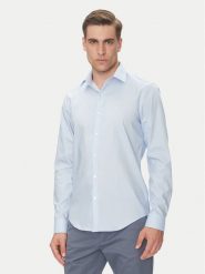 Calvin Klein Koszula LV019EU017 Błękitny Slim Fit. Niebieskie koszule CALVIN KLEIN, m, bez wzorów, z bawełny, bez kołnierzyka, bez ramiączek. Za 399.99 zł.