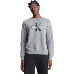 Bluza Calvin Klein Core Monogram, Mężczyźni. Szare bluzy CALVIN KLEIN, m, bez wzorów, z bawełny, bez kaptura. Za 490.00 zł.