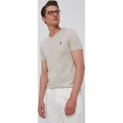 Polo Ralph Lauren - T-shirt. Brązowe koszulki polo Polo Ralph Lauren, m, bez wzorów, z dzianiny, bez kołnierzyka, bez ramiączek. W wyprzedaży za 199.90 zł.