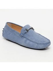 CHARLES & SMITH Skórzane mokasyny "Luke" w kolorze błękitnym rozmiar: 44. Niebieskie botki sznurowane CHARLES & SMITH, bez wzorów, bez obcasa, bez zapięcia. Za 173.99 zł.