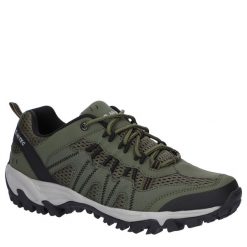 Buty trekkingowe męskie Hi-Tec Jaguar. Zielone trekkingi Hi-tec, bez wzorów, z gumy, bez zapięcia. Za 351.00 zł.