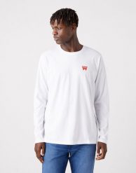 WRANGLER LS SIGN OFF TEE MĘSKA KOSZULKA Z DŁUGIM RĘKAWEM LOGO WHITE W70KD3989 112320268. Białe bluzki z długim rękawem Wrangler, m, bez wzorów, bez kołnierzyka, bez ramiączek. Za 99.99 zł.