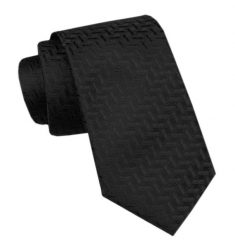 Elegancki Krawat Męski - Alties - Czarny, Faktura Materiału. Czarne krawaty i muchy Alties, bez wzorów, z tkaniny. Za 49.00 zł.