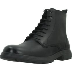 Buty GEOX U56LZE Czarny. Czarne buty turystyczne Geox, bez wzorów, ze skóry, bez zapięcia, trekkingowe. Za 419.99 zł.