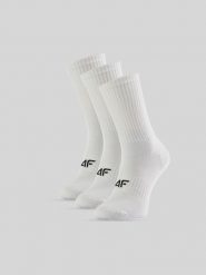 4F Skarpetki długie (3-pack) męskie - białe 43-46. Białe skarpety 4F, bez wzorów, z bawełny. Za 59.99 zł.
