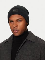 Calvin Klein Czapka K50K513019 Czarny. Czarne czapki zimowe CALVIN KLEIN, bez wzorów, z materiału. Za 129.99 zł.