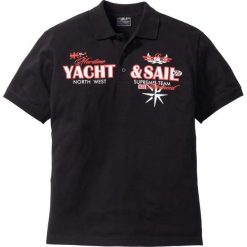 Shirt polo Regular Fit bonprix czarny. Koszulki polo marki bonprix, z nadrukiem, polo. Za 24.99 zł.