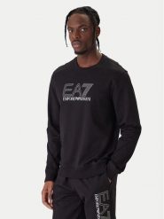 EA7 Emporio Armani Bluza 7M001312 AF13512 UC001 Czarny Regular Fit. Czarne bluzy EA7 Emporio Armani, m, bez wzorów, z bawełny, bez kaptura. Za 449.99 zł.