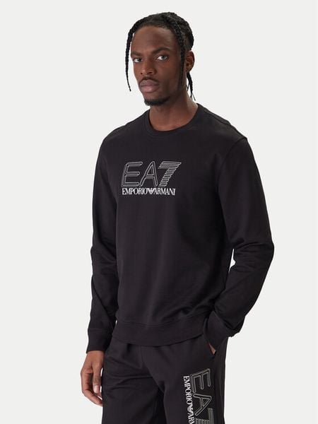 EA7 Emporio Armani Bluza 7M001312 AF13512 UC001 Czarny Regular Fit. Czarne bluzy EA7 Emporio Armani, m, bez wzorów, z bawełny, bez kaptura. Za 449.99 zł.