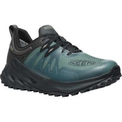 KEEN Zionic WP męskie wodoodporne buty trekkingowe — Dark Forest/Black. Czarne trekkingi Keen, bez wzorów, bez zapięcia. Za 581.99 zł.
