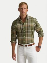Polo Ralph Lauren Koszula 710960639001 Zielony Custom Fit. Zielone koszule Polo Ralph Lauren, m, bez wzorów, z bawełny, bez kołnierzyka, bez ramiączek. Za 569.99 zł.