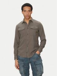 G-Star Raw Koszula Marine D24963-D454 C496 Szary Slim Fit. Szare koszule G-Star Raw, m, bez wzorów, z bawełny, bez kołnierzyka, bez ramiączek. Za 339.99 zł.